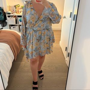 Free People Blue & Yellow Dress